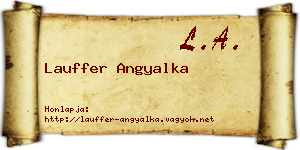 Lauffer Angyalka névjegykártya